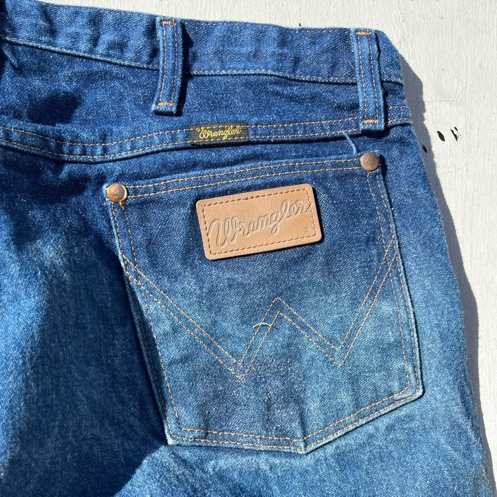 Men's Wrangler Jeans Blue 13MWZ 36x30 Western USA Cowboy Rodeo Slim Ranch Denim‎